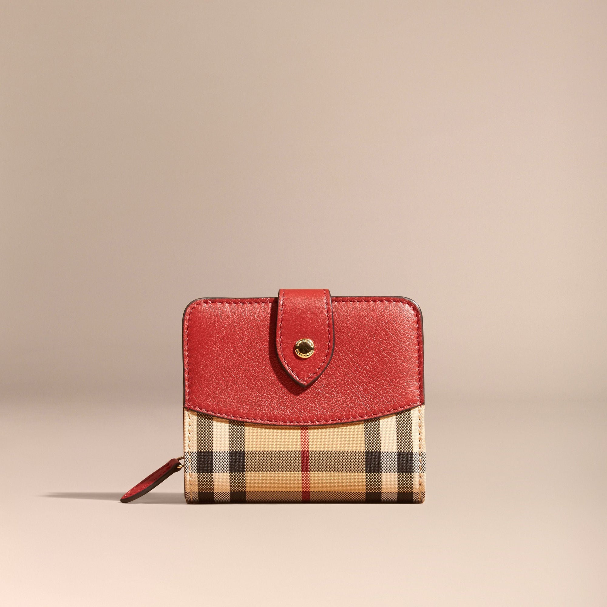 PARADE RED Portefeuille en tissu Horseferry check et cuir