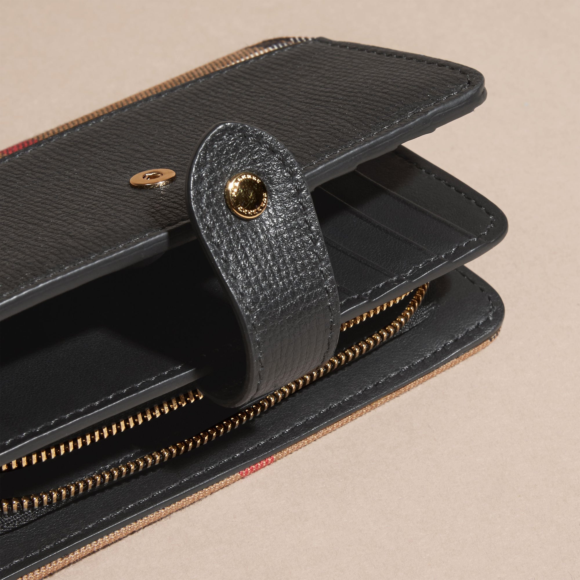 BLACK Portefeuille House check avec cuir
