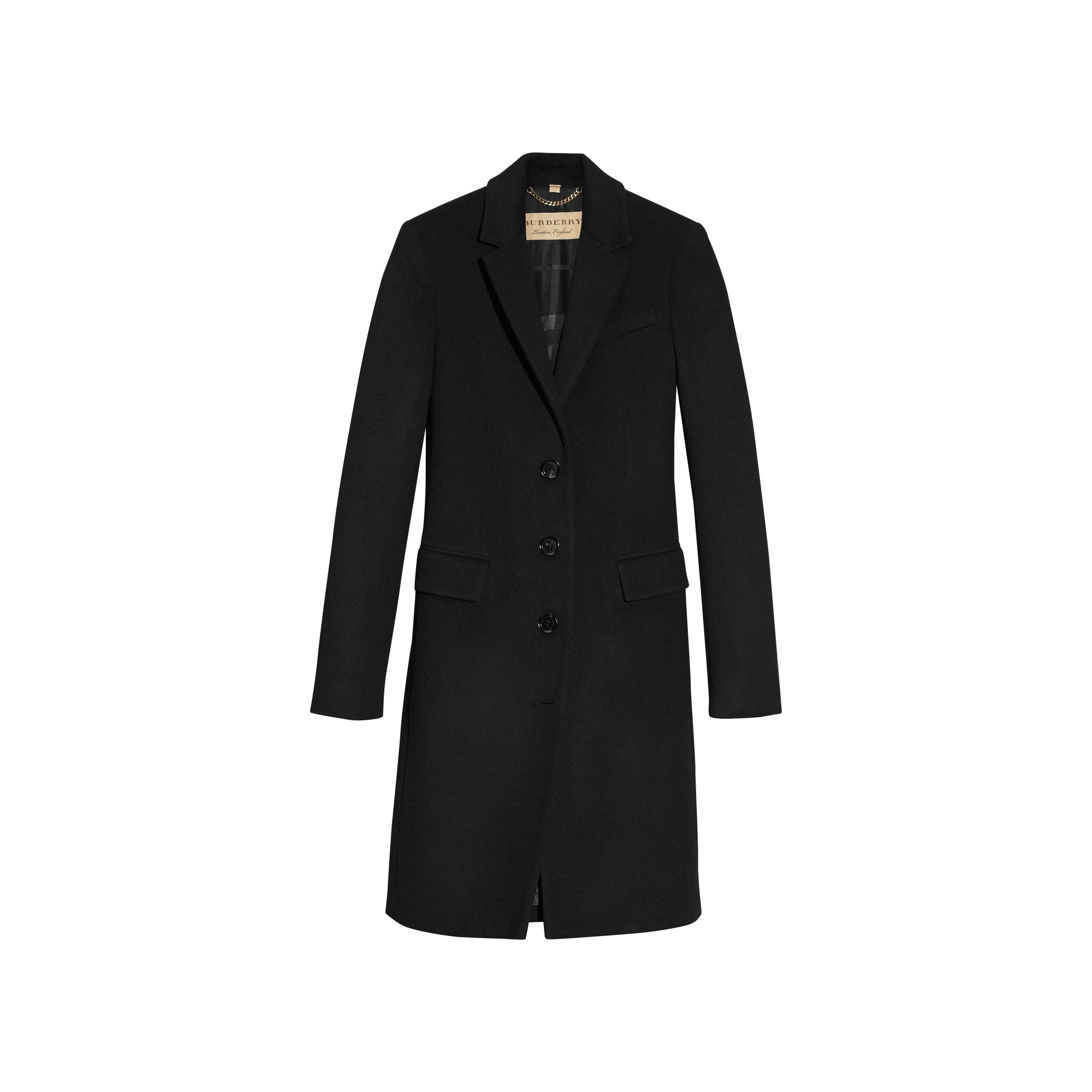 Manteau ajusté en laine et cachemire - Noir