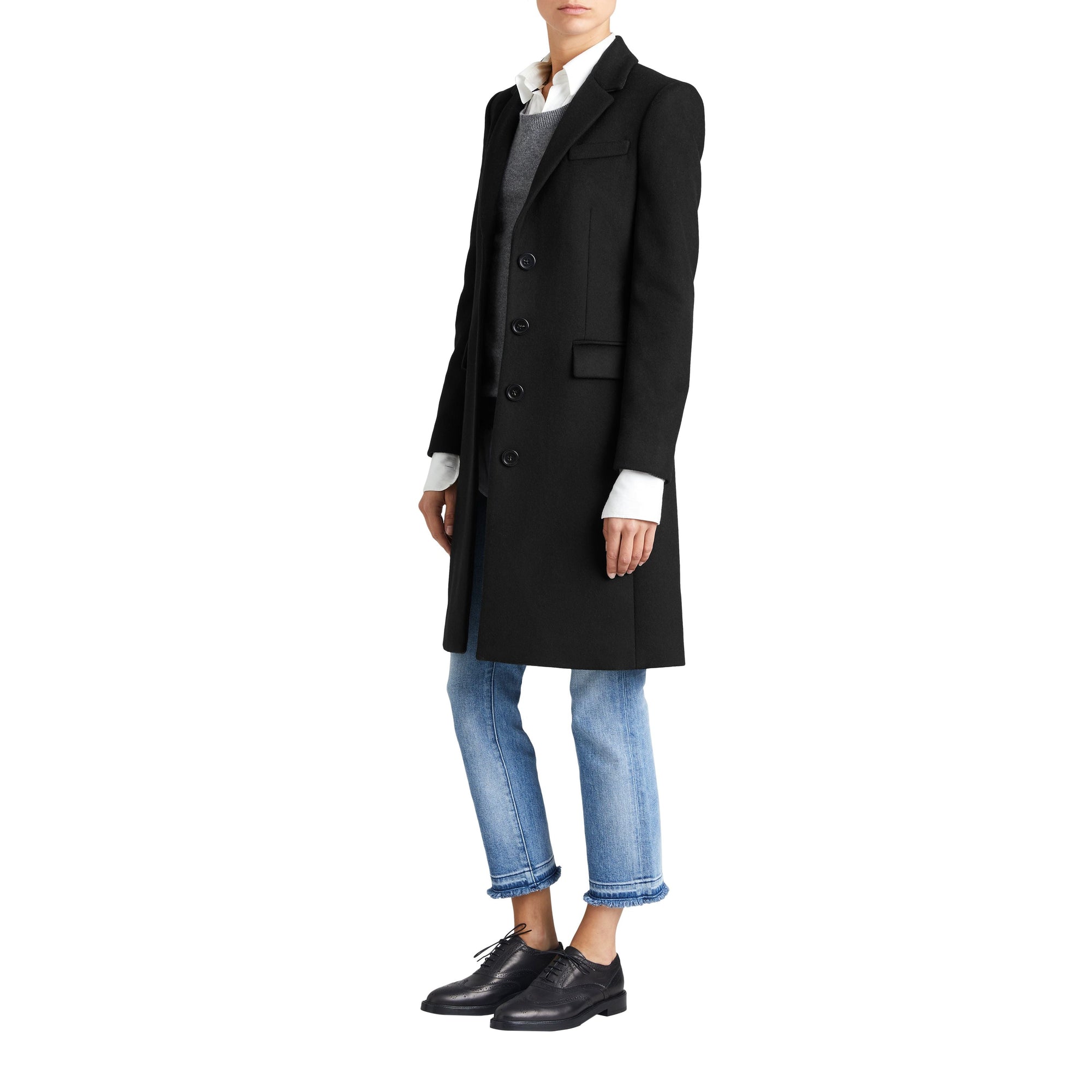 BLACK Manteau ajusté en laine et cachemire