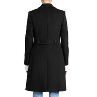 Manteau ajusté en laine et cachemire - Noir