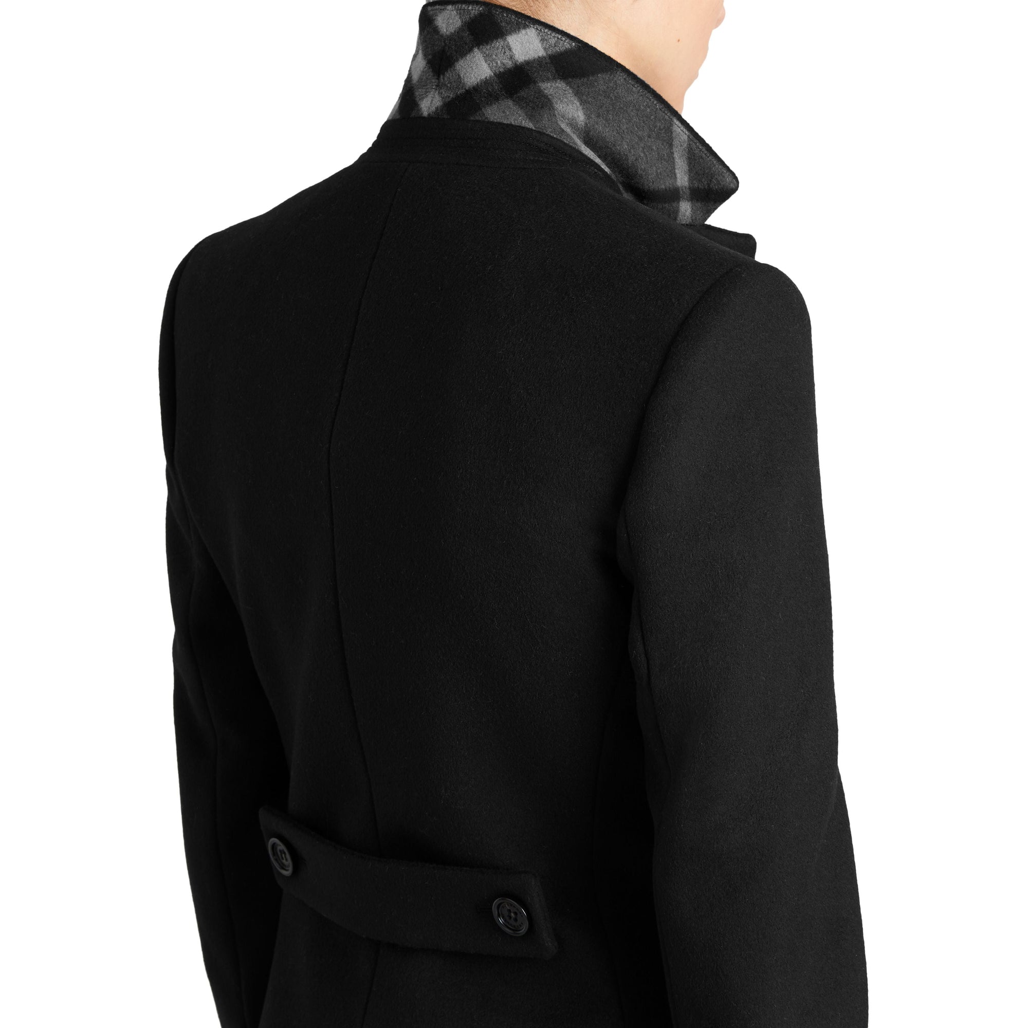 Manteau ajusté en laine et cachemire - Noir