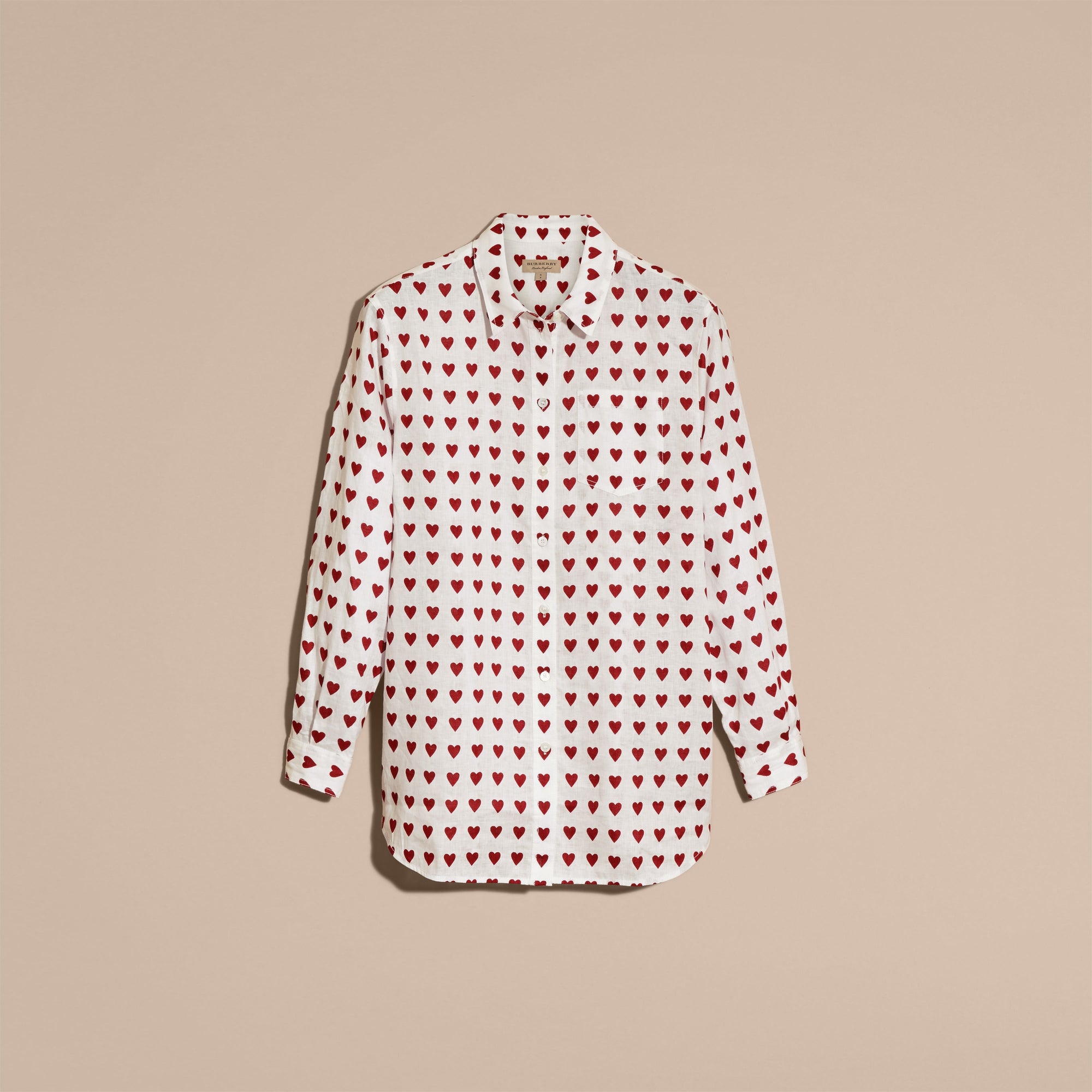 PARADE RED Chemise en lin avec imprimé à cœurs