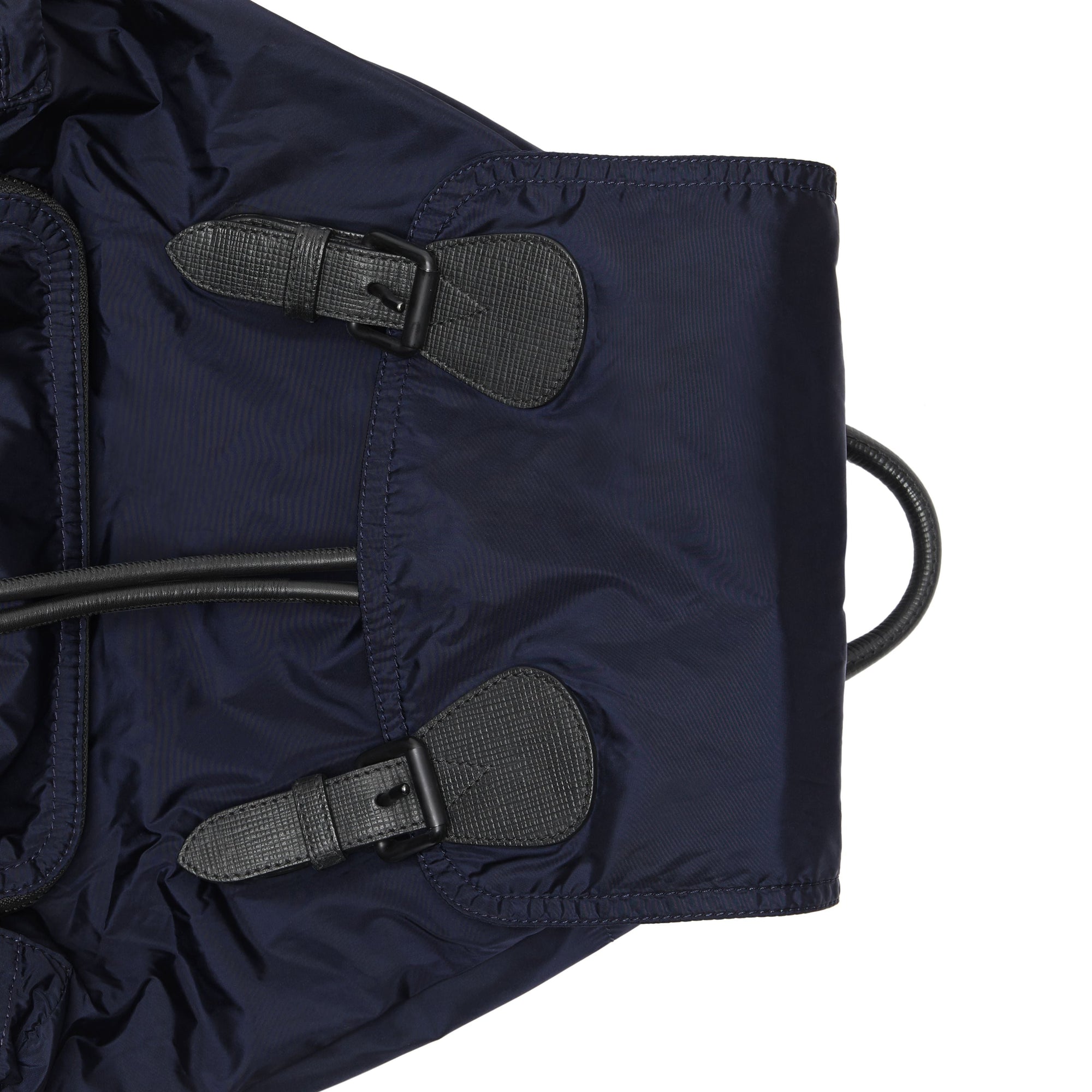Grand sac the rucksack en nylon technique et cuir - Bleu encre