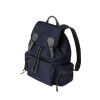 Grand sac the rucksack en nylon technique et cuir - Bleu encre