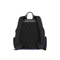 Grand sac the rucksack en nylon technique et cuir - Bleu encre