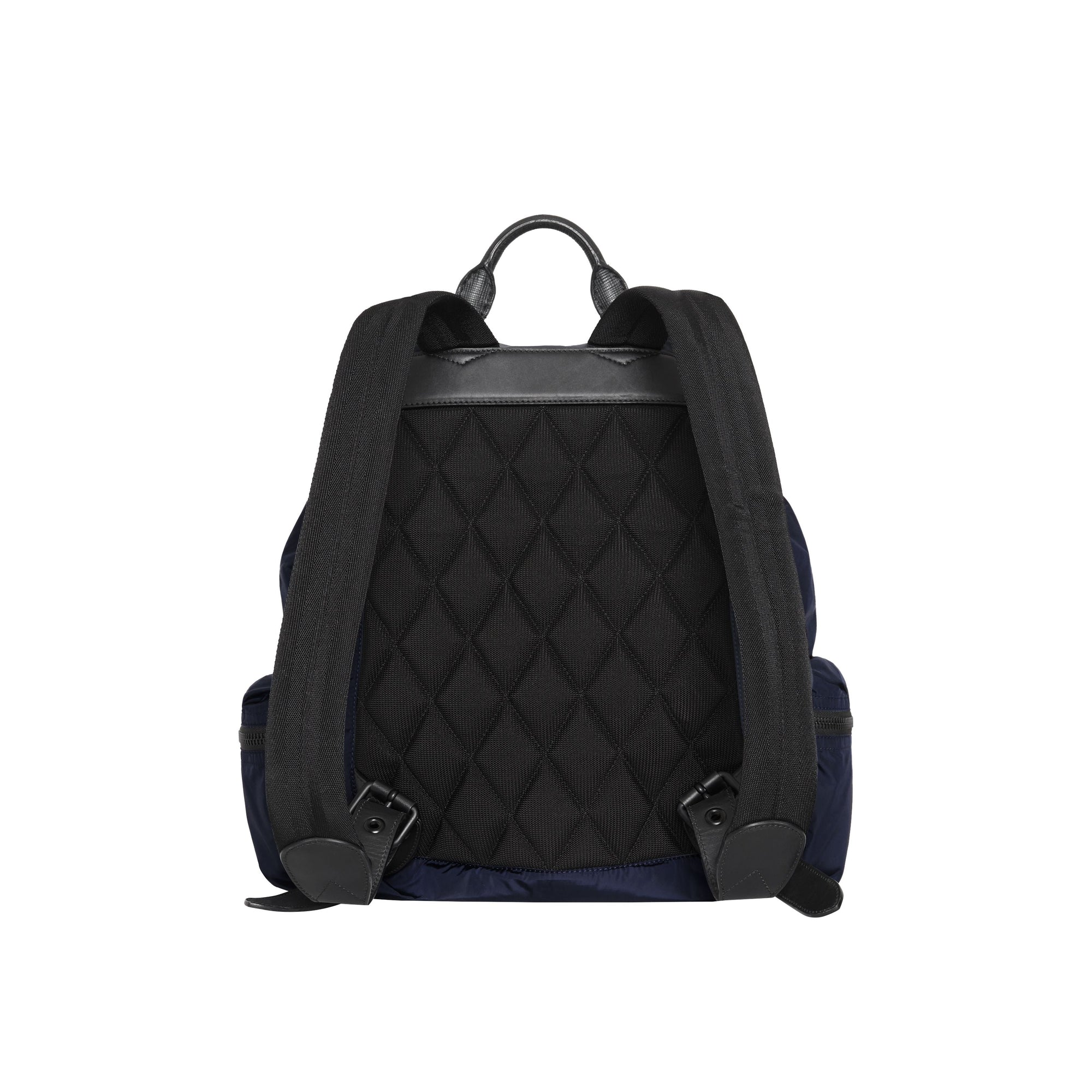 Grand sac the rucksack en nylon technique et cuir - Bleu encre