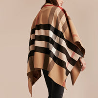 CAMEL Poncho en laine à motif check