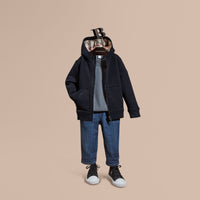 DARK NAVY Haut en coton à capuche