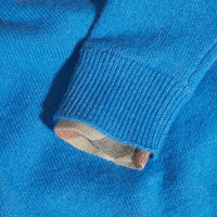 PALE BLUE Pull en cachemire avec éléments check