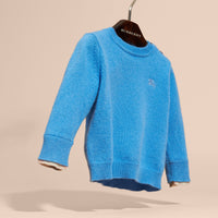 PALE BLUE Pull en cachemire avec éléments check