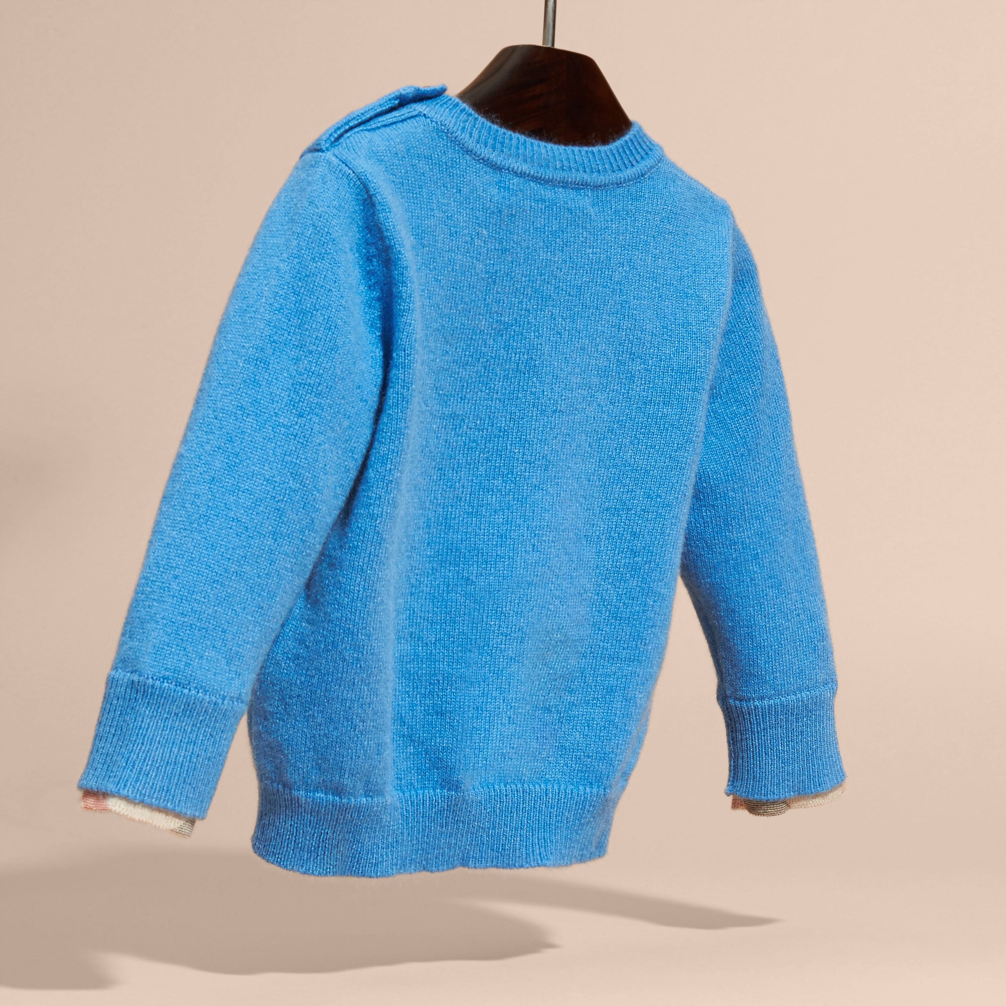 PALE BLUE Pull en cachemire avec éléments check