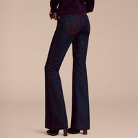 INDIGO Jean évasé en denim extensible
