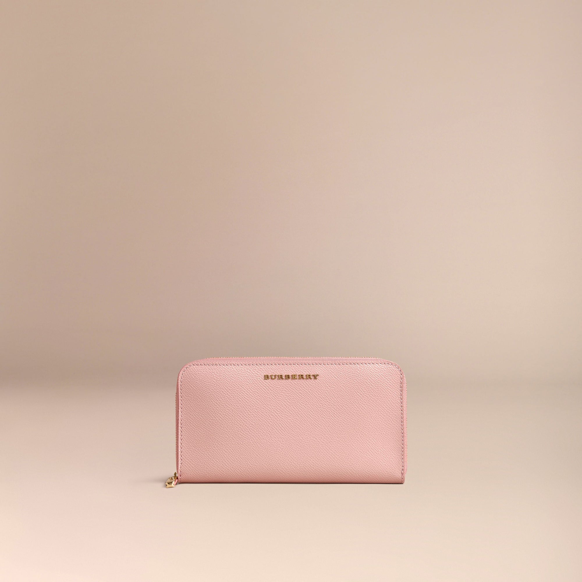ASH ROSE Portefeuille zippé en cuir London verni