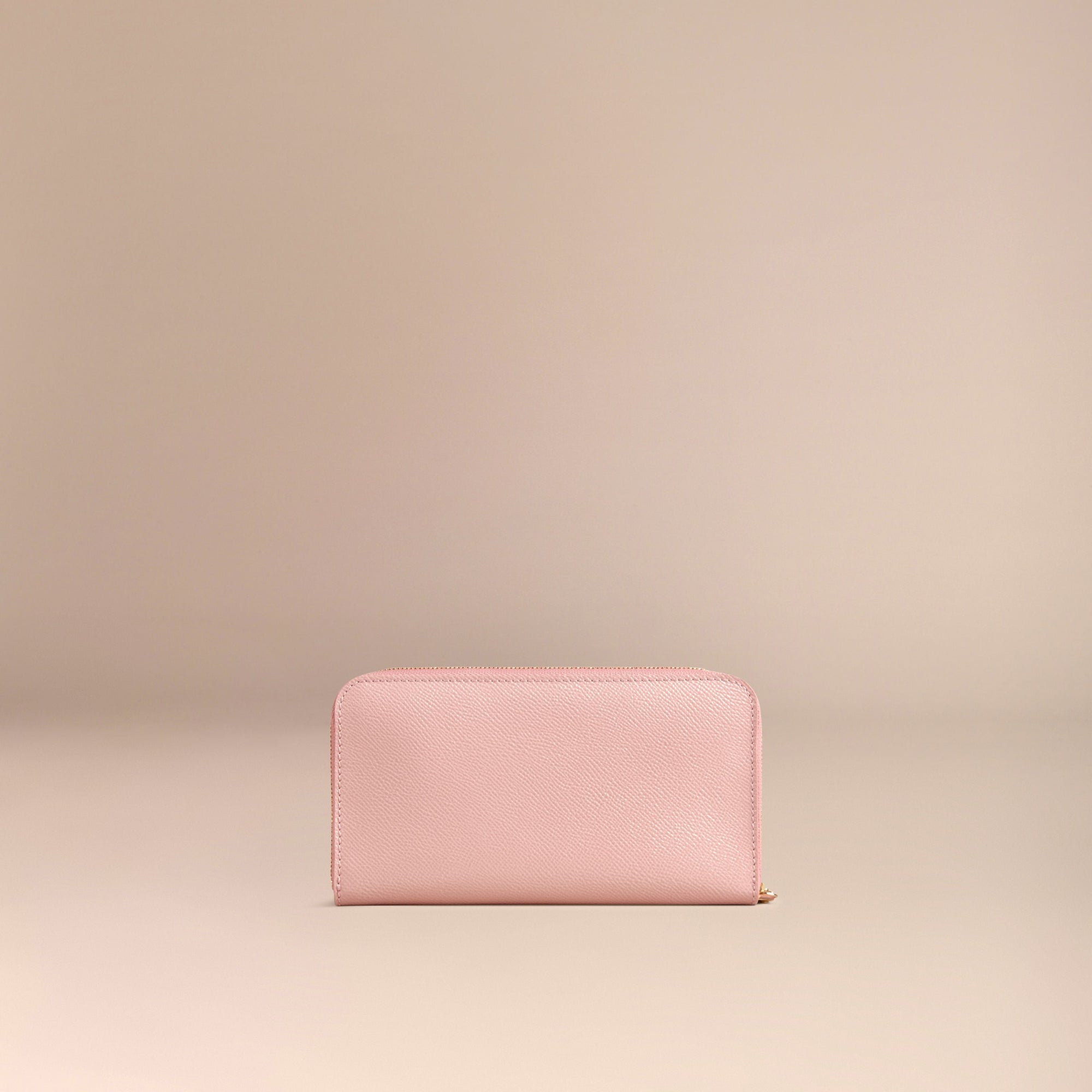ASH ROSE Portefeuille zippé en cuir London verni