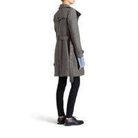 STEEL GREY MELANGE Manteau en laine technique et cachemire avec col entonnoir