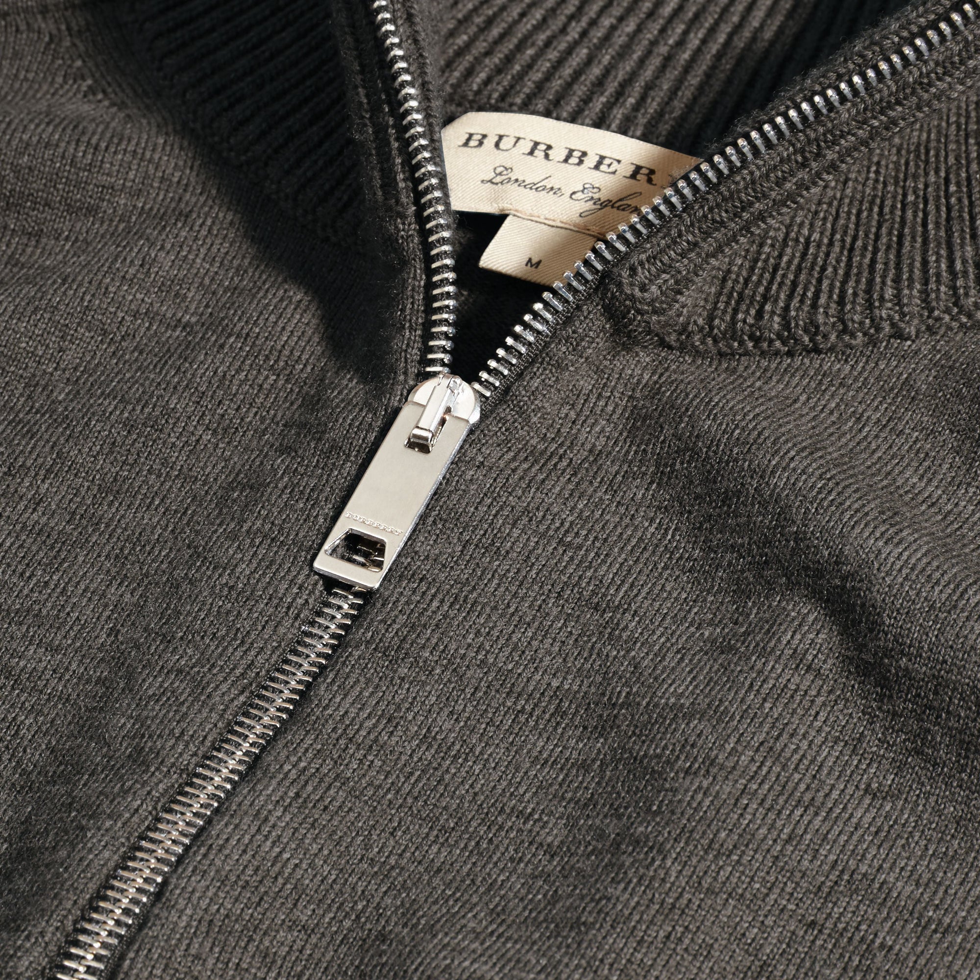 MID GREY MEL Pull en laine mérinos à col zippé