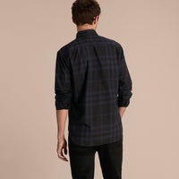 BRIGHT NAVY Chemise en coton à motif check