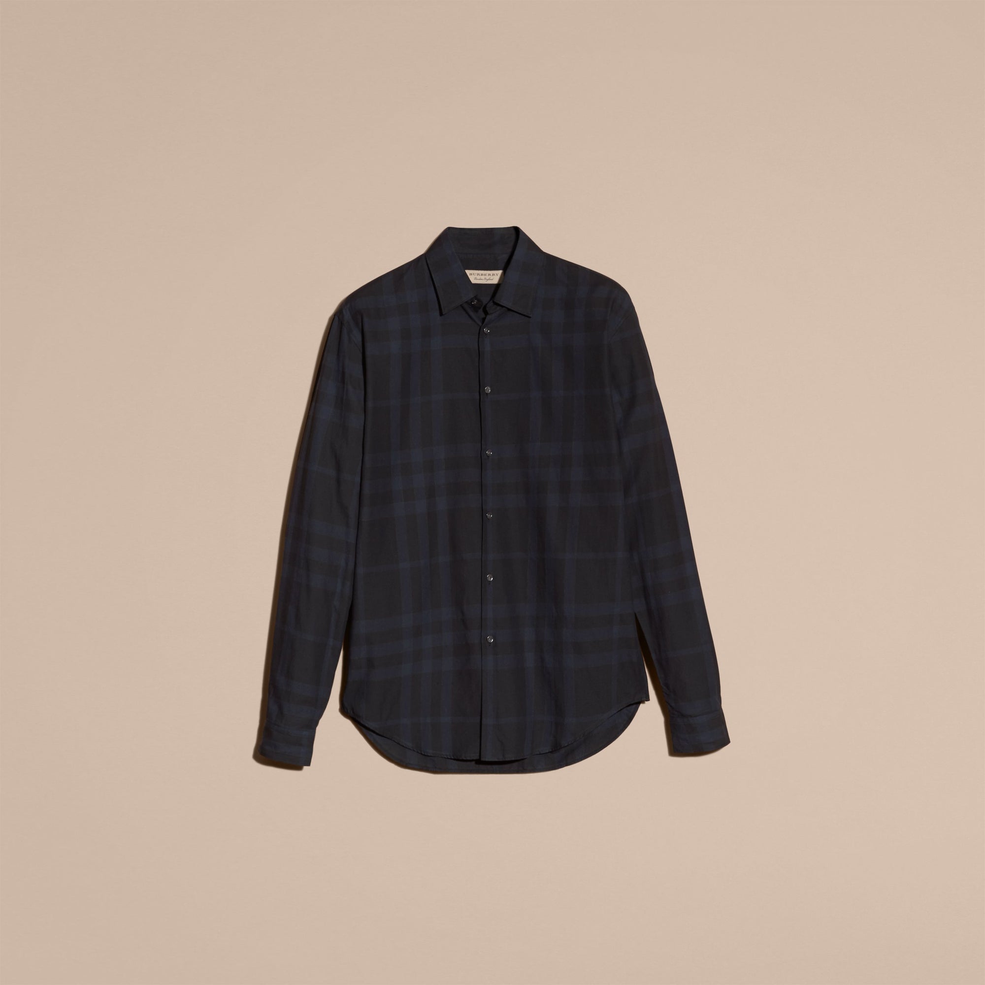 BRIGHT NAVY Chemise en coton à motif check