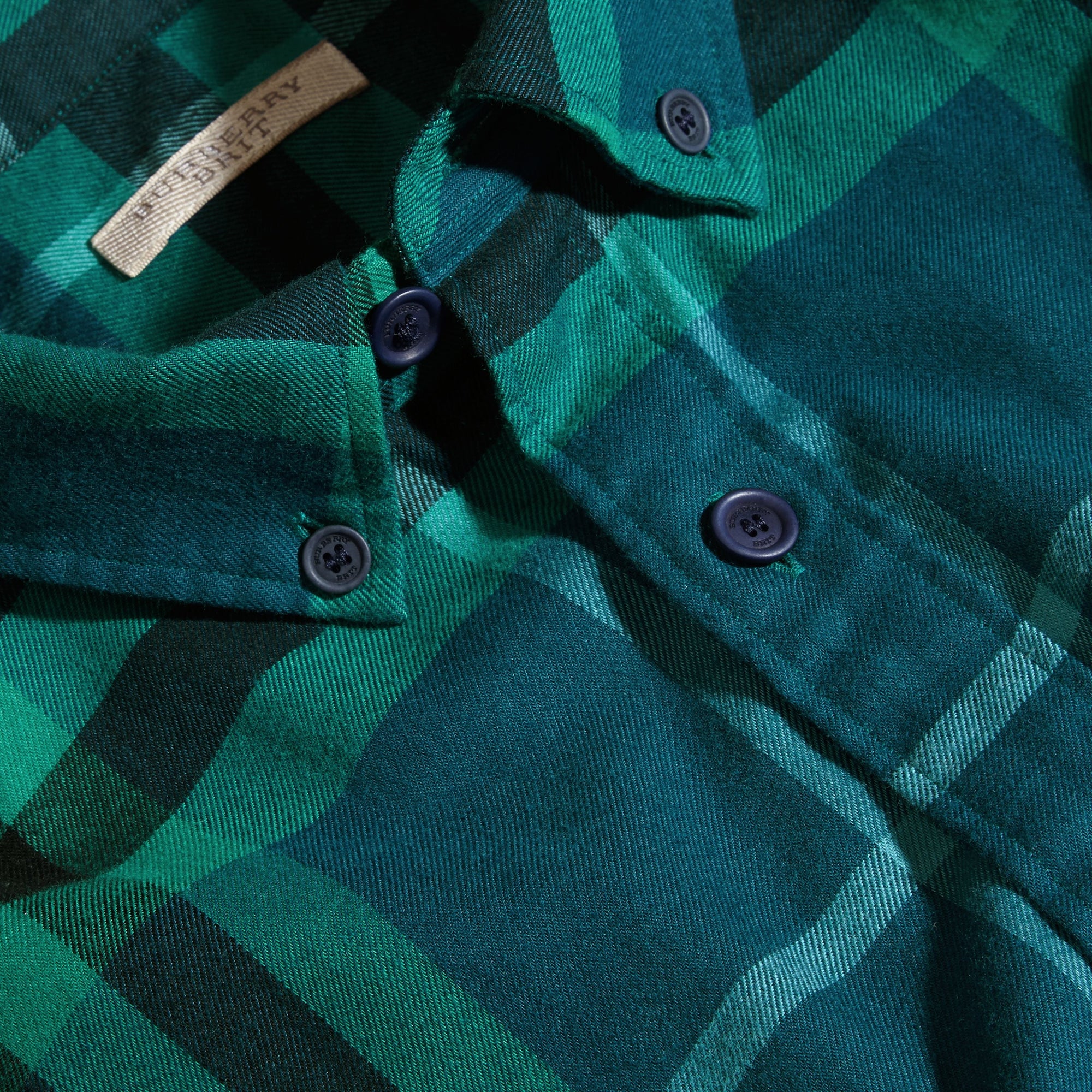 MINERAL BLUE Chemise en flanelle de coton à motif check