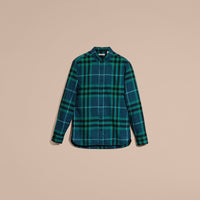 MINERAL BLUE Chemise en flanelle de coton à motif check