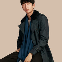 RACING GREEN Trench-coat en gabardine de coton avec surcol en shearling et gilet intérieur