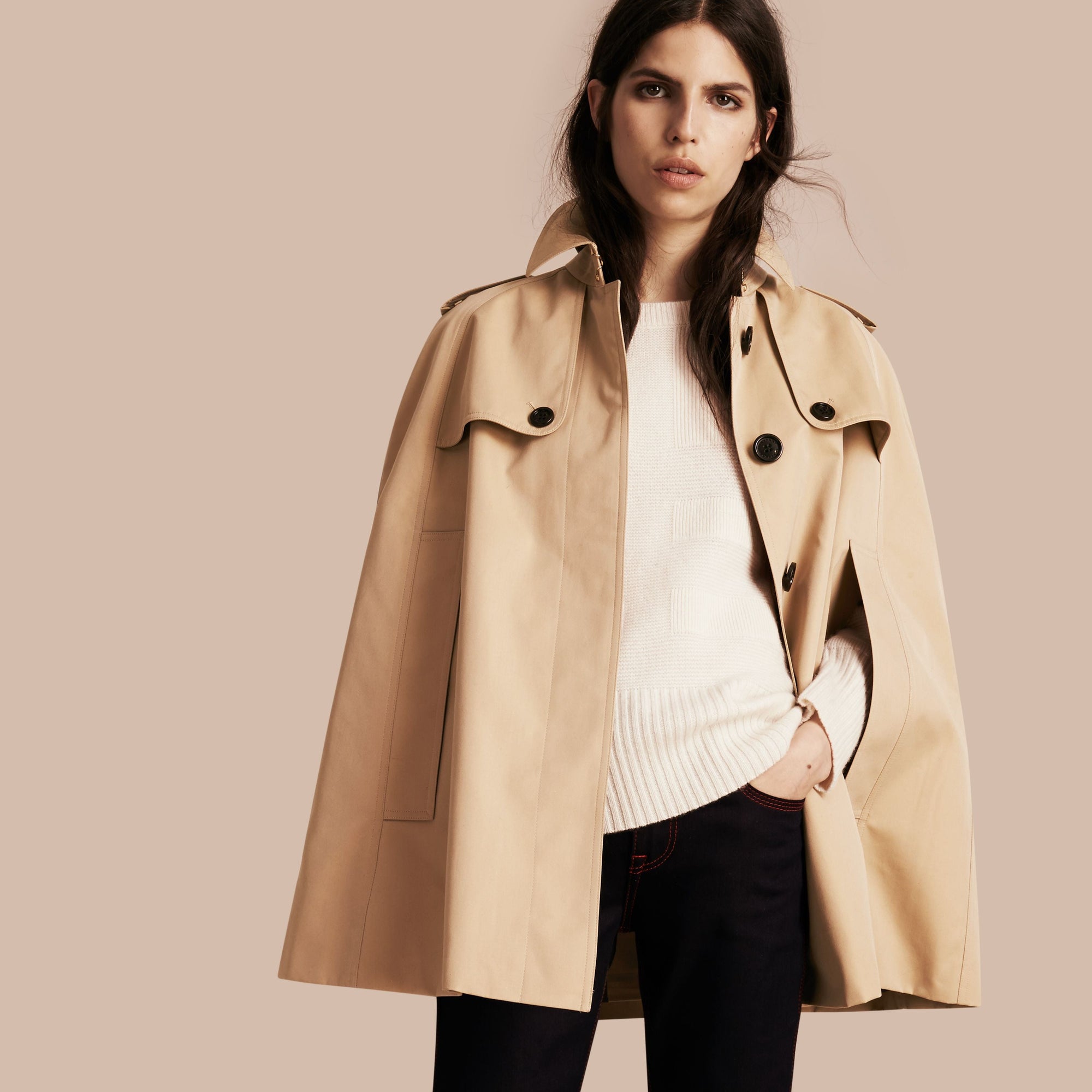 HONEY Cape trench en gabardine de coton