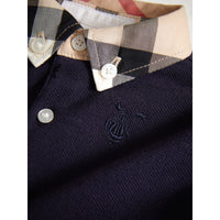 TRUE NAVY Polo en coton avec col à motif check