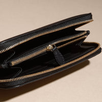 BLACK Portefeuille zippé à motif Horseferry check avec éléments en cuir