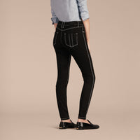 BLACK Jean skinny stretch avec surpiqûres contrastantes