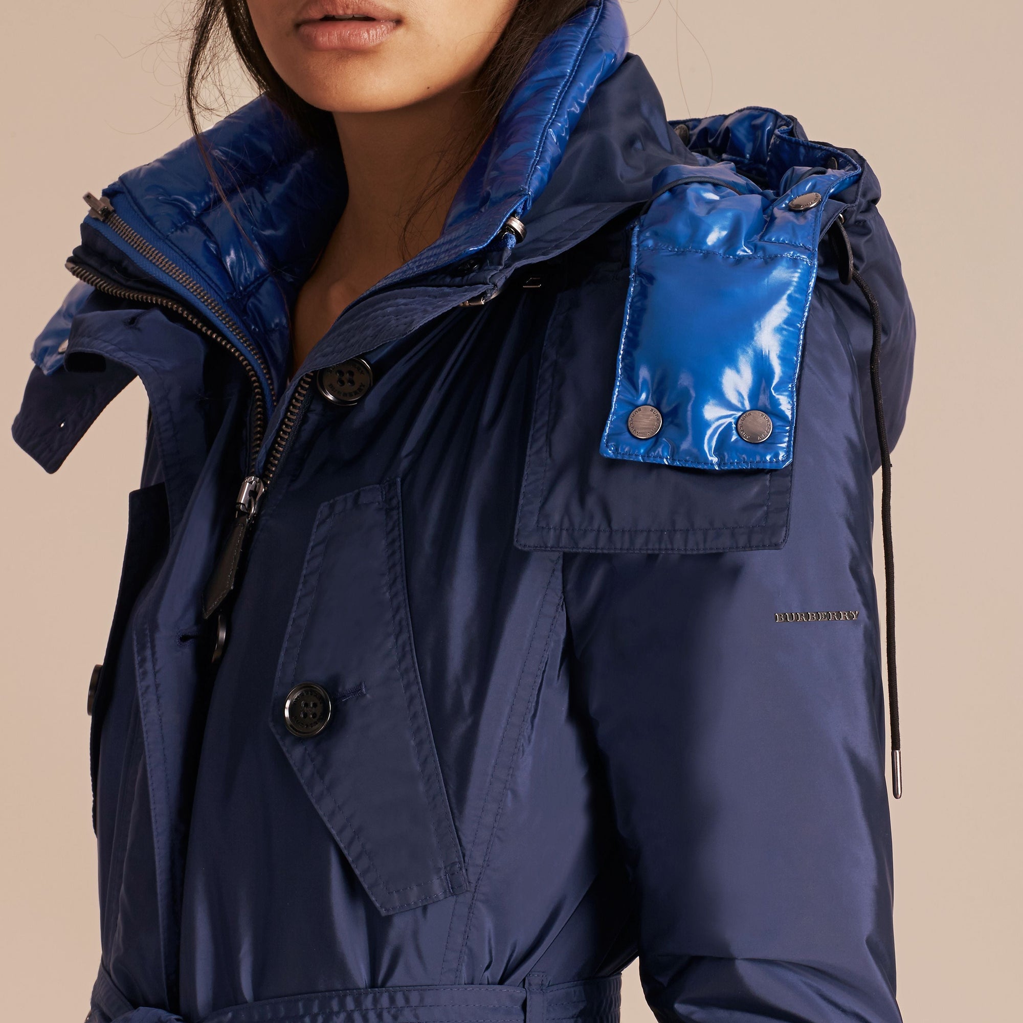 INK BLUE Parka bordée de fourrure avec veste rembourrée amovible
