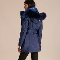 INK BLUE Parka bordée de fourrure avec veste rembourrée amovible