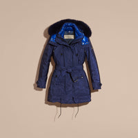 INK BLUE Parka bordée de fourrure avec veste rembourrée amovible