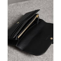 BLACK Portefeuille continental en cuir texturé