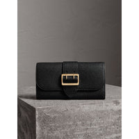 BLACK Portefeuille continental en cuir texturé