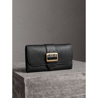BLACK Portefeuille continental en cuir texturé