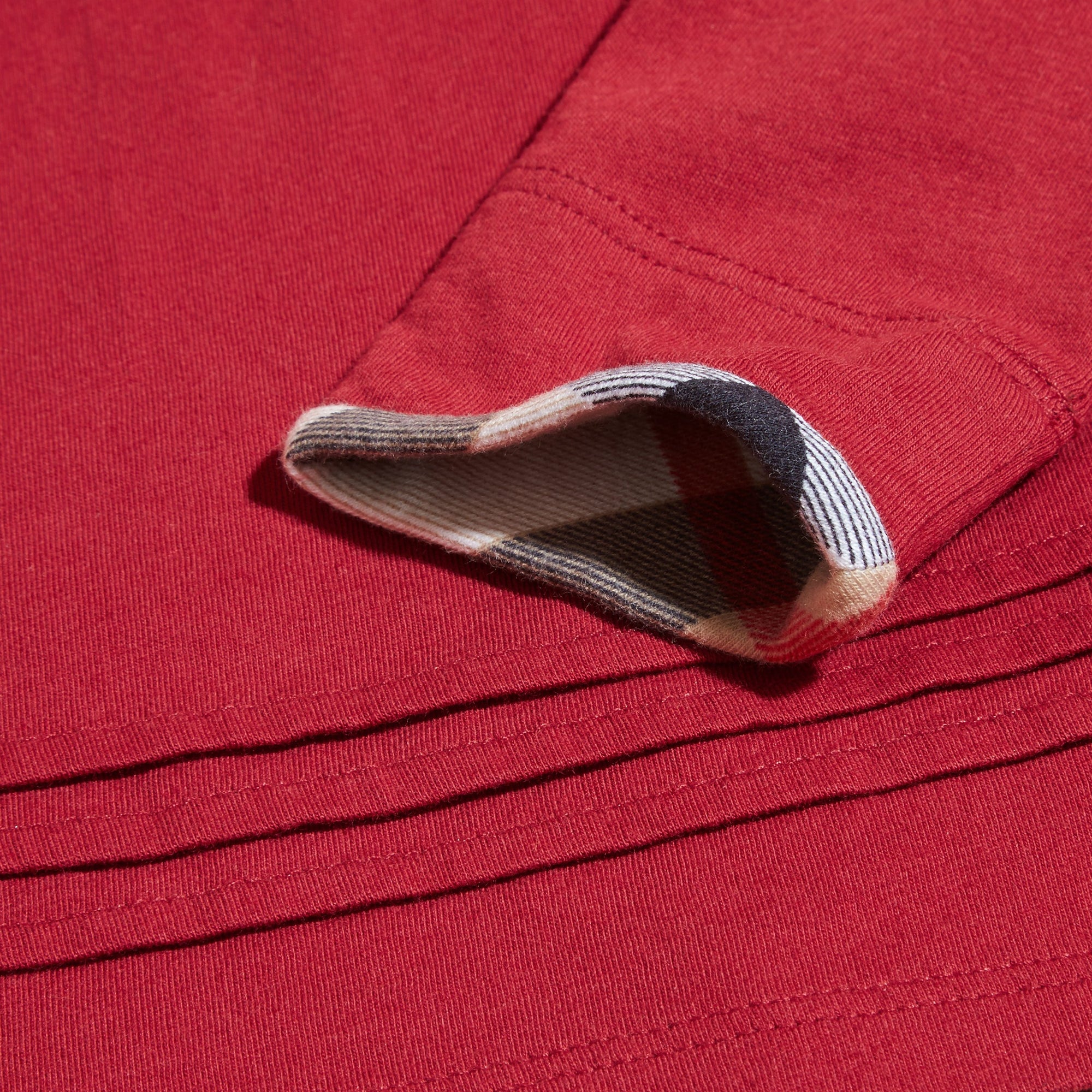 PARADE RED T-shirt en coton à manches longues avec ornements check