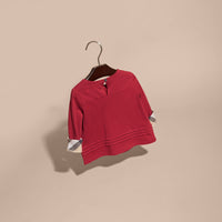 PARADE RED T-shirt en coton à manches longues avec ornements check