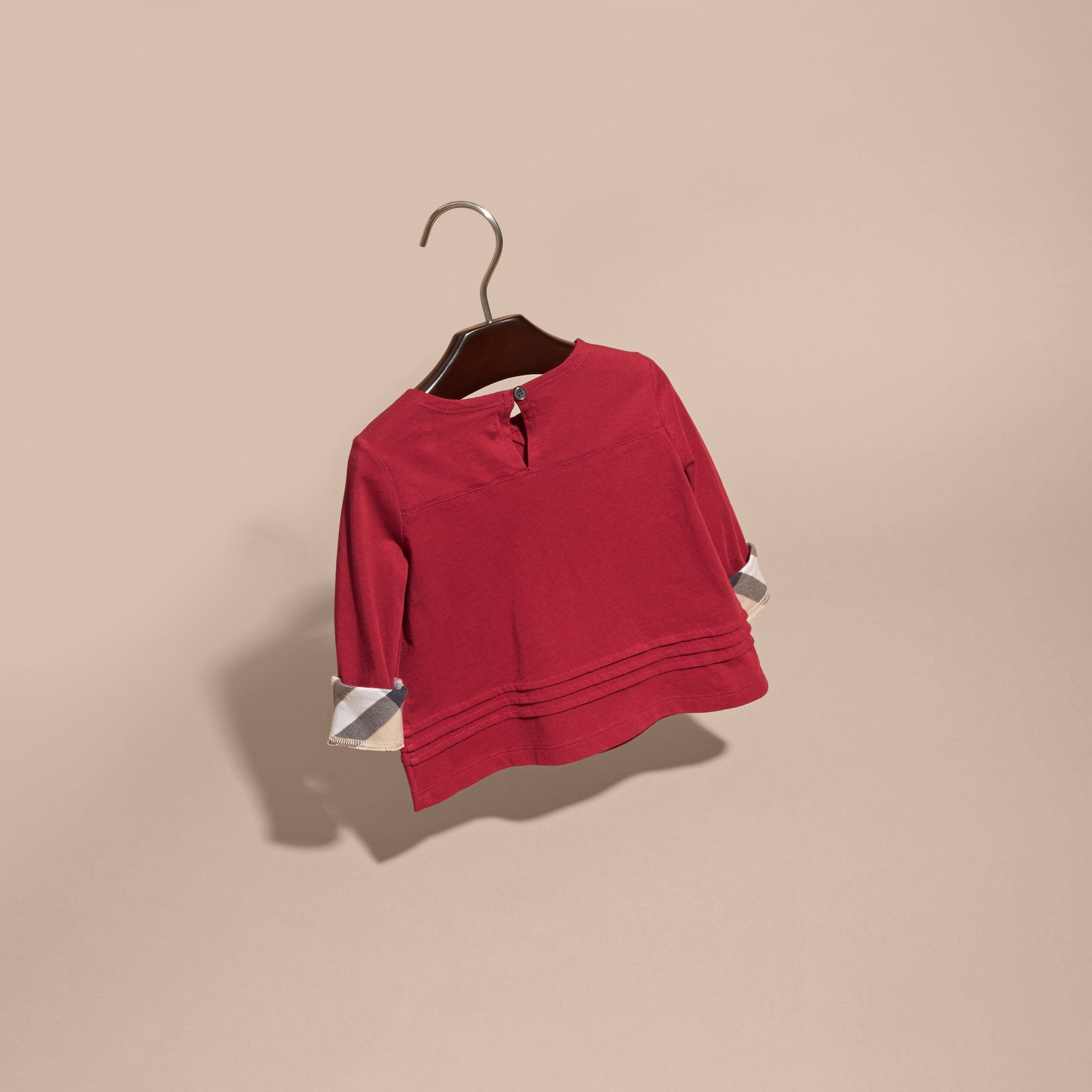 PARADE RED T-shirt en coton à manches longues avec ornements check