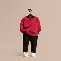 PARADE RED T-shirt en coton à manches longues avec ornements check