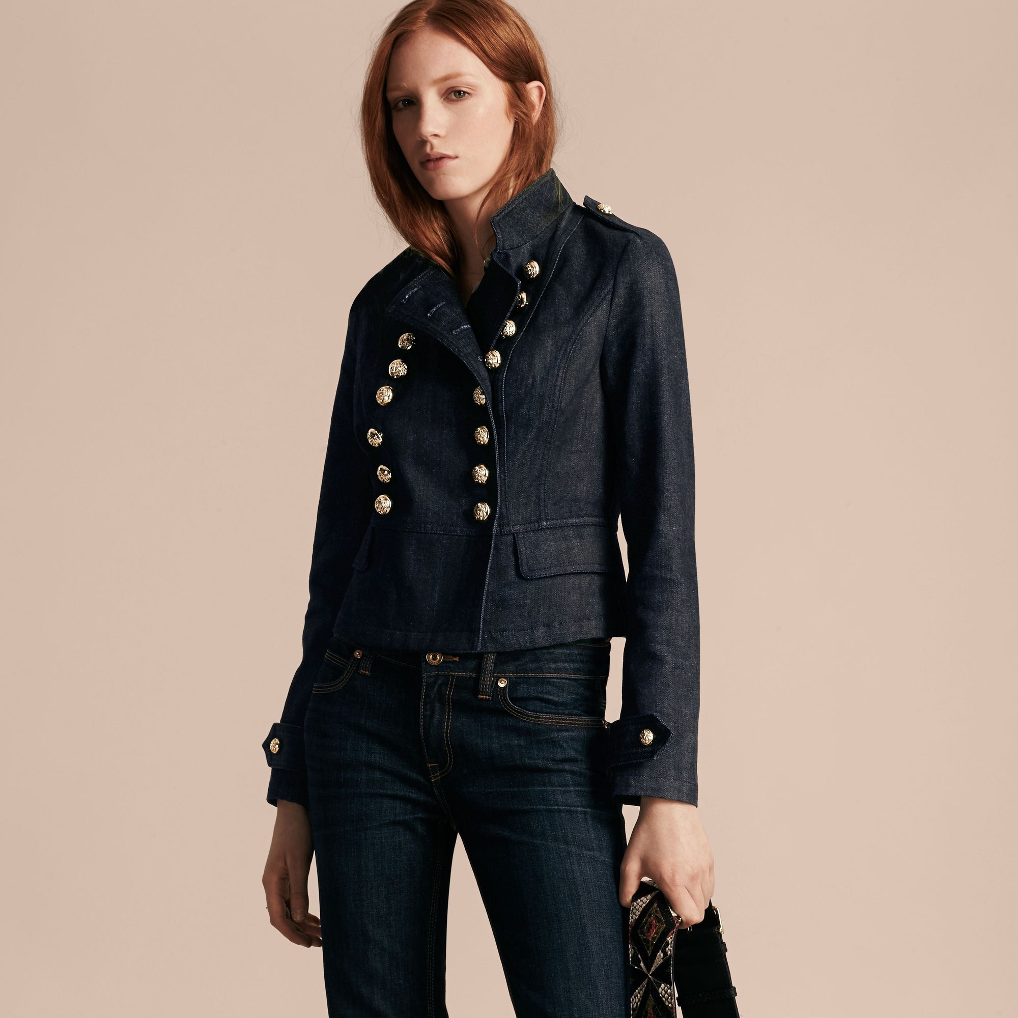 INDIGO Veste militaire en denim stretch