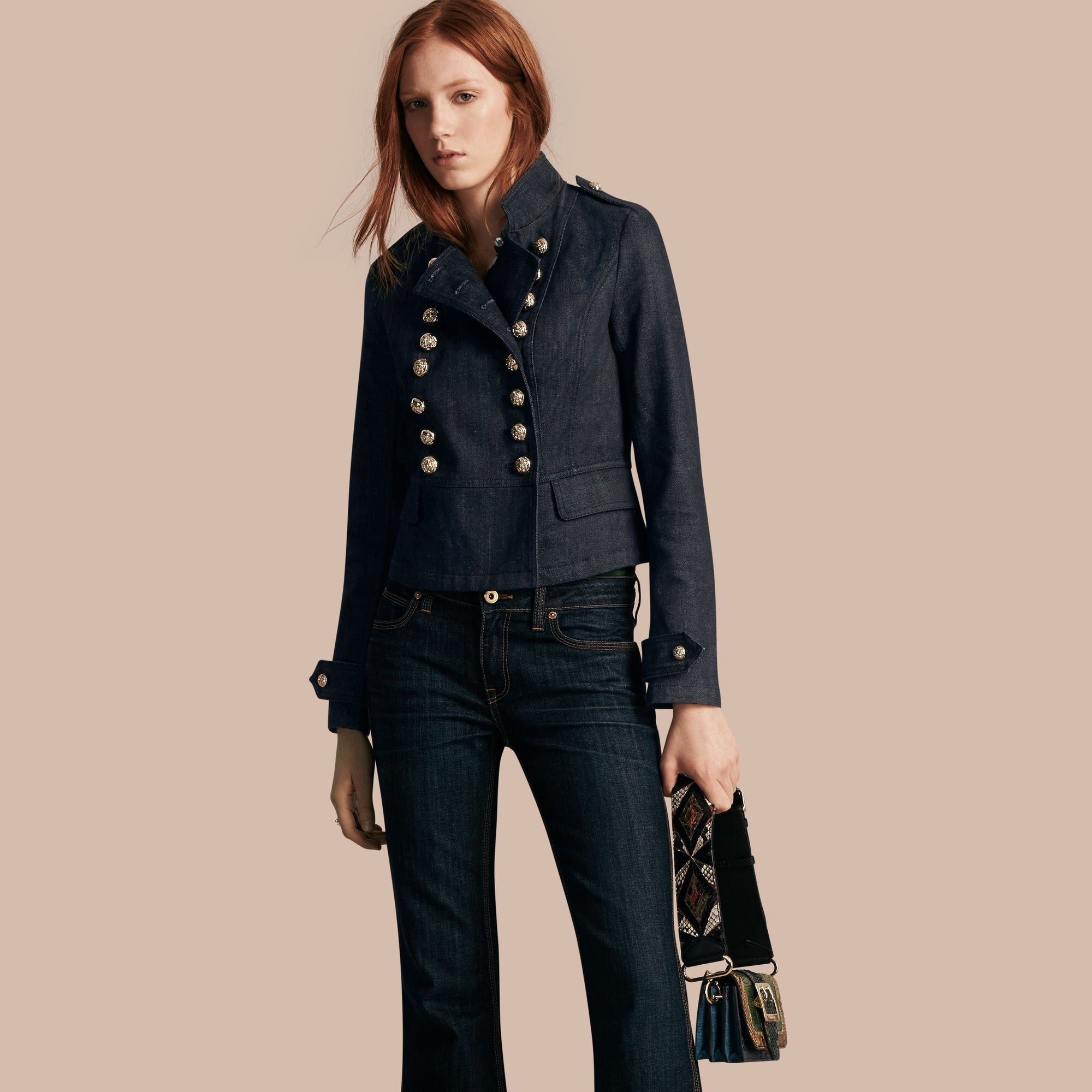 INDIGO Veste militaire en denim stretch