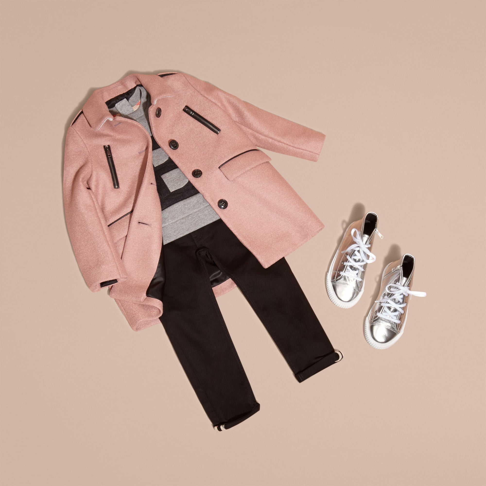PALE ASH ROSE Manteau en laine avec zip