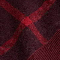 DEEP CLARET Pull en laine et cachemire mélangés à motif check