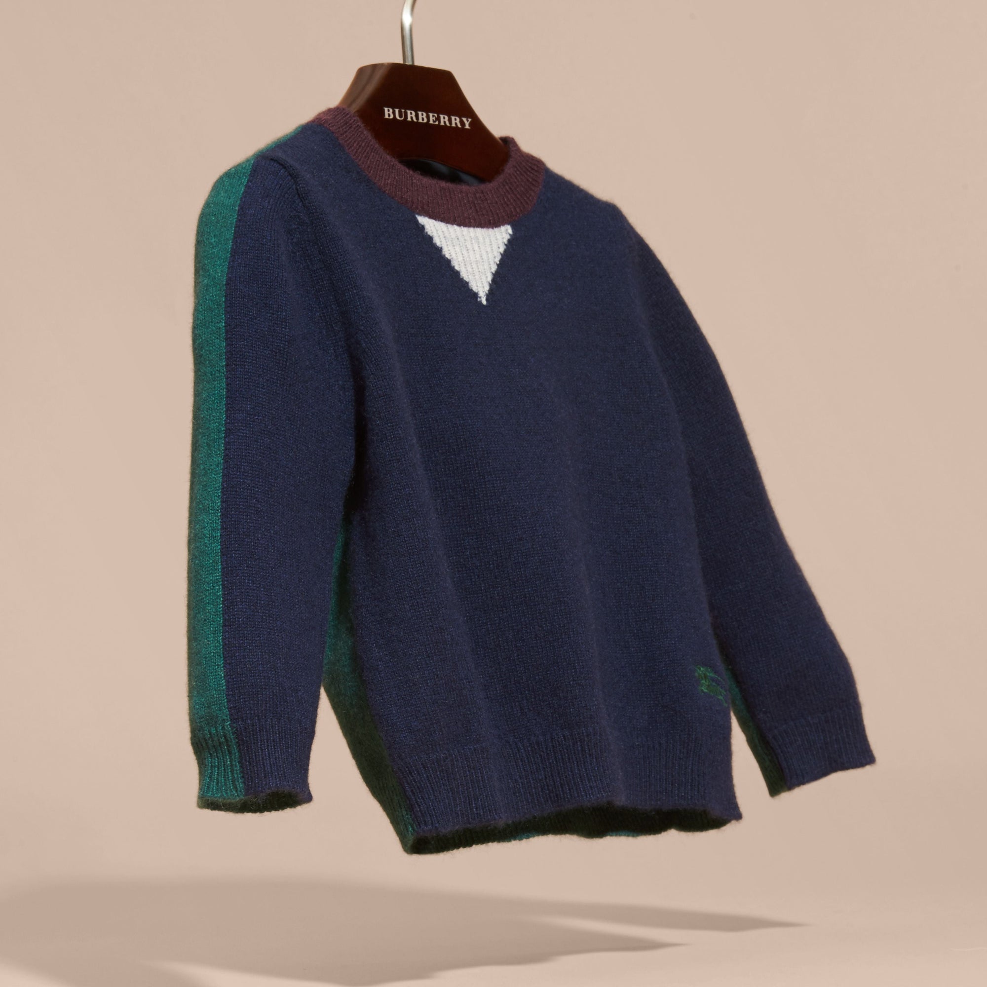 NAVY Pull en cachemire color-block