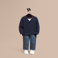 NAVY Pull en cachemire color-block