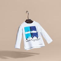 AQUA GREEN T-shirt à manches longues en coton avec motif taxi