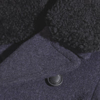 AIRFORCE BLUE Caban en laine technique avec col en shearling amovible