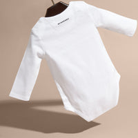 PALE ASH ROSE Body en coton à manches longues avec lettre ornementale