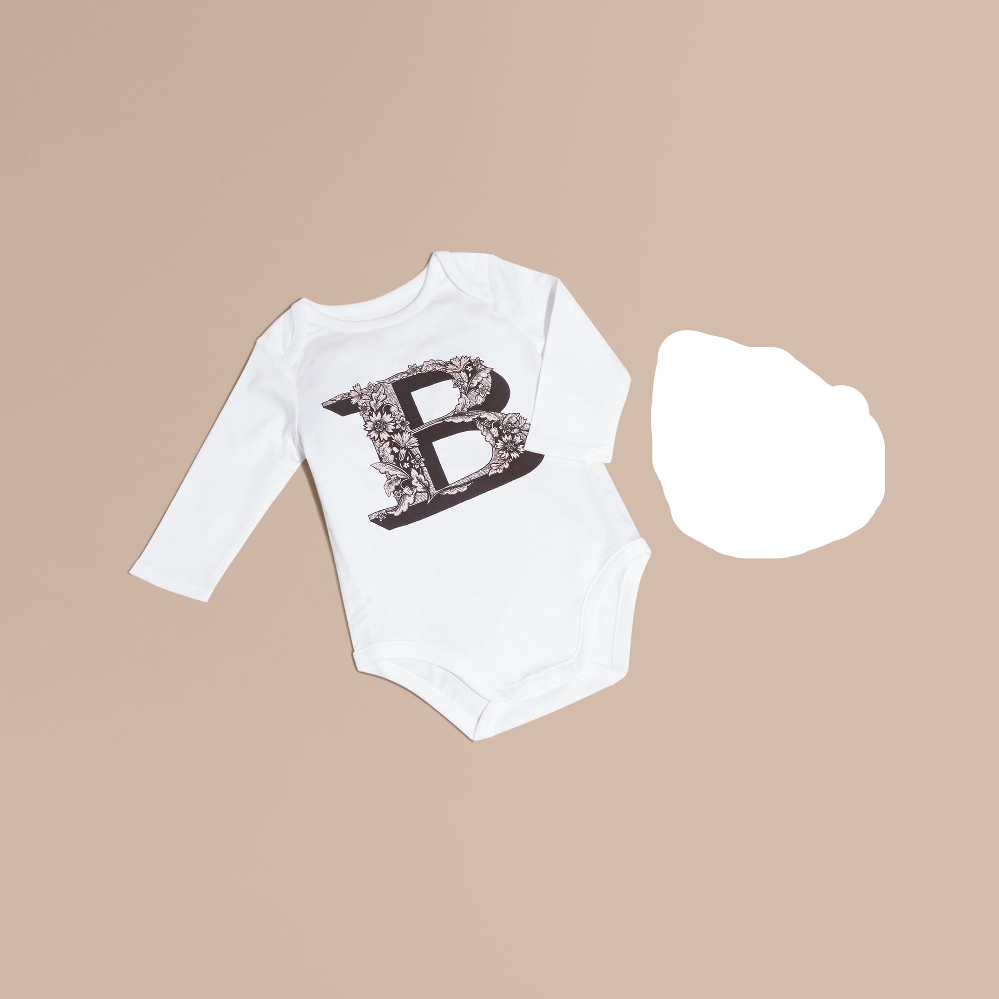 PALE ASH ROSE Body en coton à manches longues avec lettre ornementale
